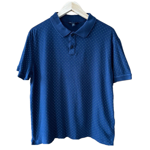 Men’s Banana Republic Navy Blue Pin Dot Golf Shirt - Medium - Picture 1 of 8